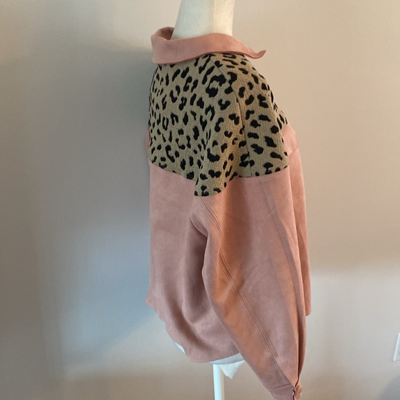 THML faux suede and leopard print jacket medium NWT - Picture 5 of 10